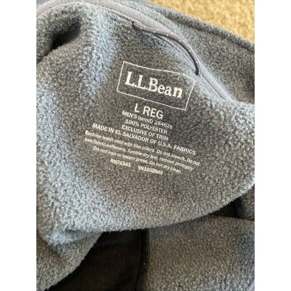 LL Bean Men’s Dark Gray Fleece Zip Vest Size Large Pockets Logo EUC - Picture 8 of 11